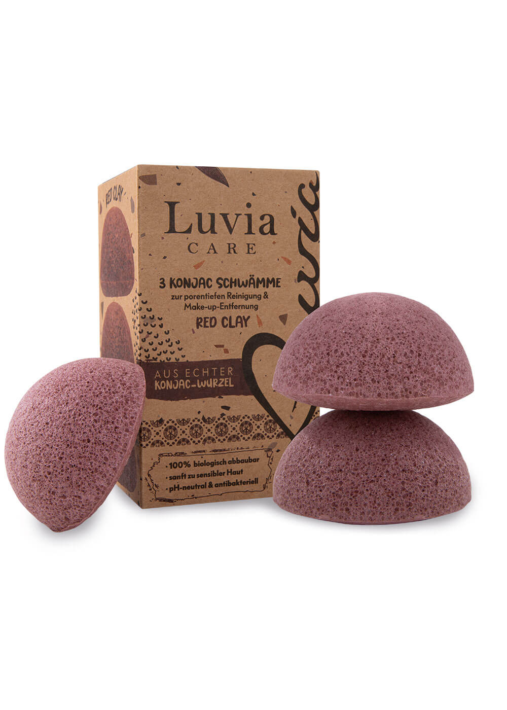 Konjac Sponge Set - Red Clay