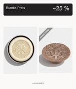 Luvia Vanilla-Pinselseife und Reinigungspad Elegance mit Bundle-Preis-Badge: 25 % Rabatt auf die Summe der Einzel-UVP.