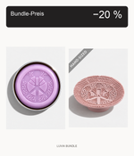 Luvia Lavender-Pinselseife und Reinigungspad Candy mit Bundle-Preis-Badge: 20 % Rabatt auf die Summe der Einzel-UVP.