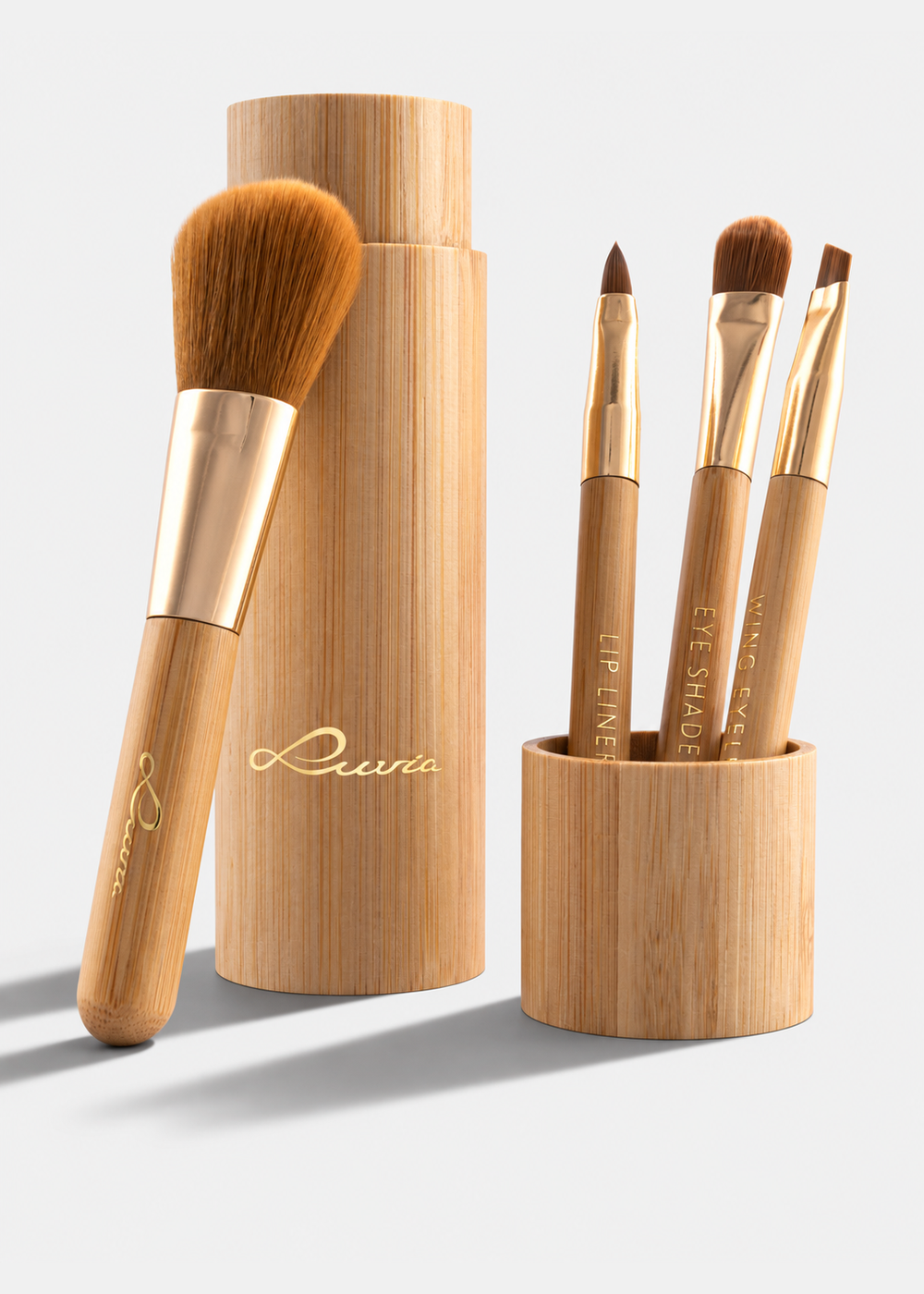 Travel Set Bamboo | Travel Makeup Brush Set