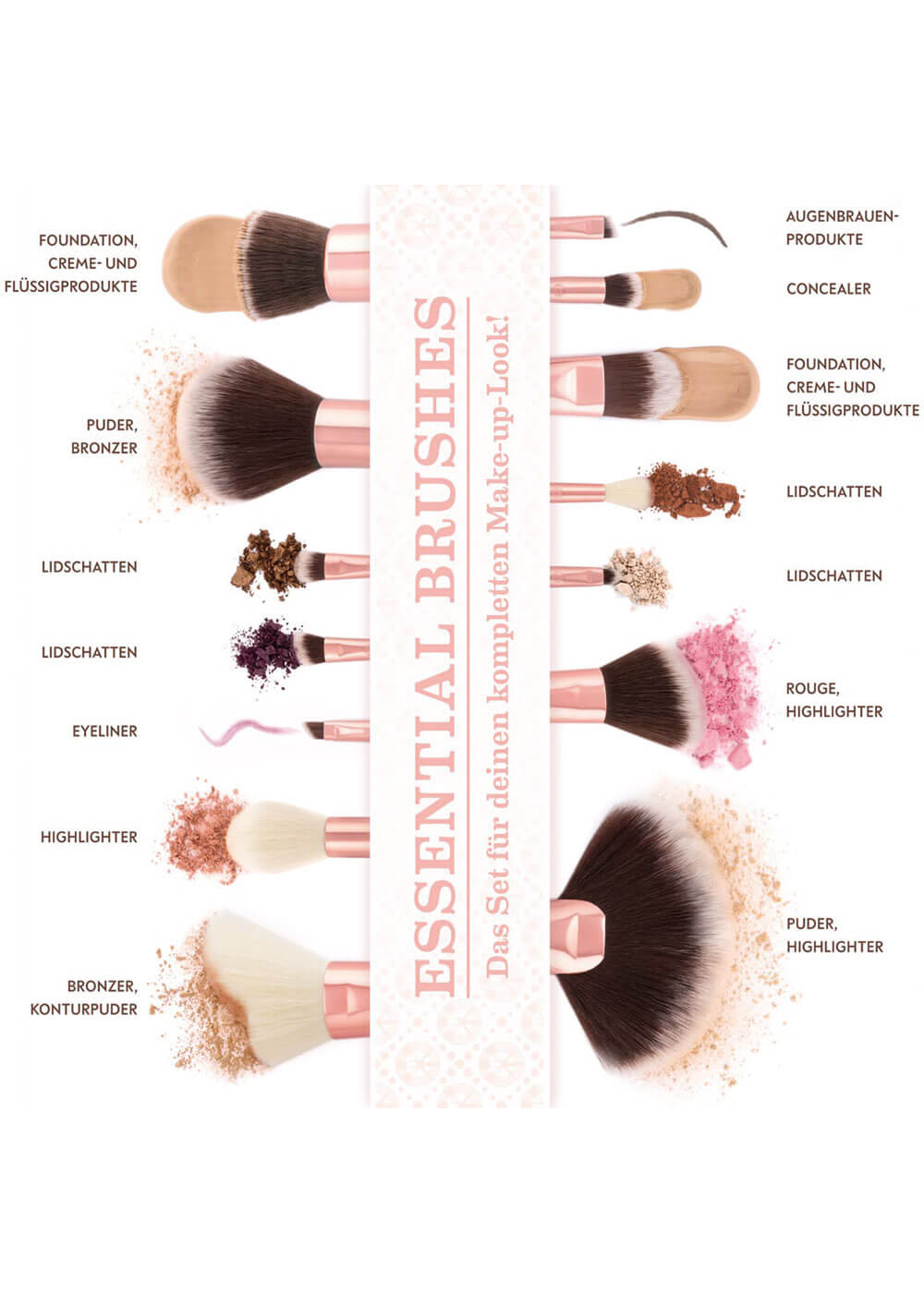 Essential Brushes Feather White | Makeup Brush Set
